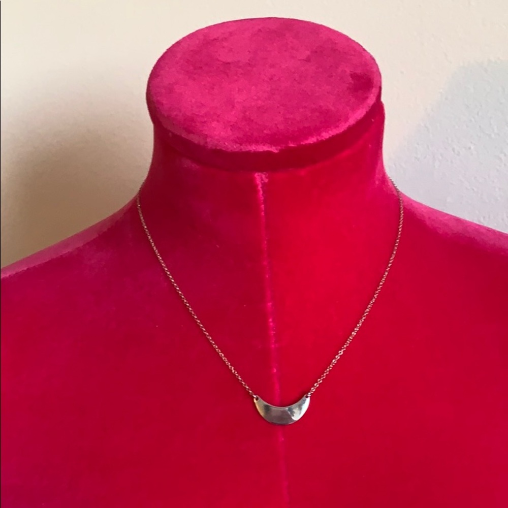 Stella and Bow Sterling Silver Half Moon Necklace